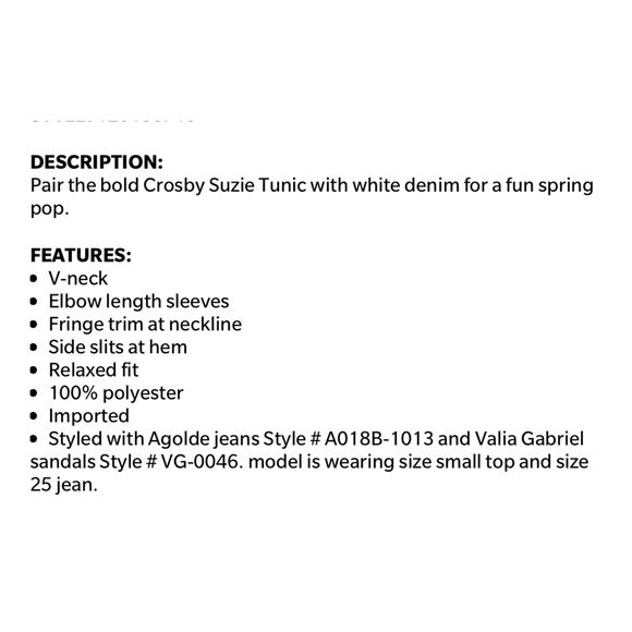 NWT Crosby by Mollie Burch Suzie Tunic - Tortola - Picture 2 of 8